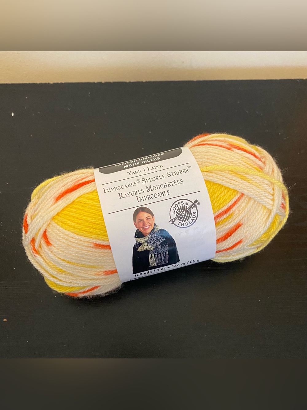 Loops & Threads Impeccable Speckle Striped Yarn Yellow 41013 Sunrise Lot 2021-10